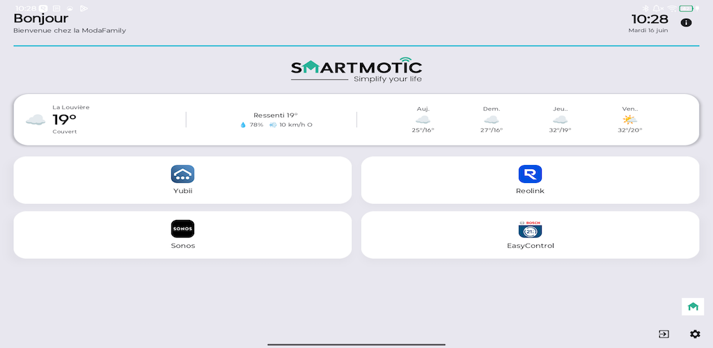 Aperçu de SmartMotic Dashboard